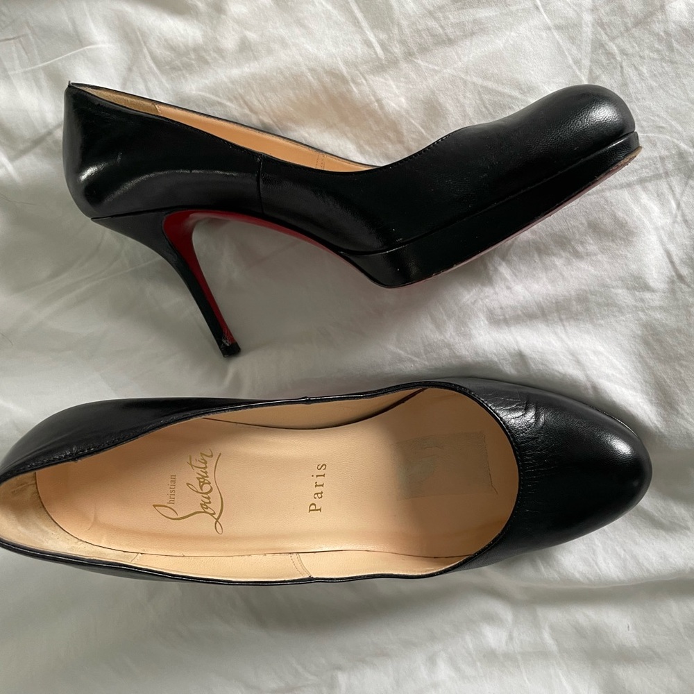 Christian Louboutin Black Leather Pumps